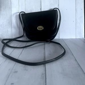 COACH VINTAGE EVERETT  Black LEATHER TURN-LOCK CROSSBODY BAG 9934
